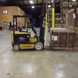 Loading a forklift at the Mt. Pleasant facility